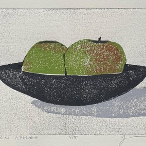 Green Apples - Original Handprinted Woodblock Print