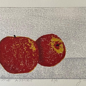 A couple apples - Woodblock Print