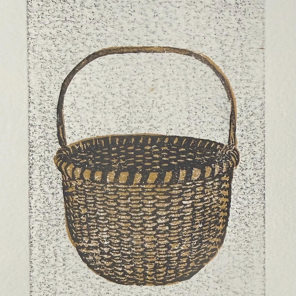52 Objects - 17, Basket - Woodblock Print