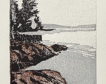 Noticing 11 - Original Handprinted Woodblock Print