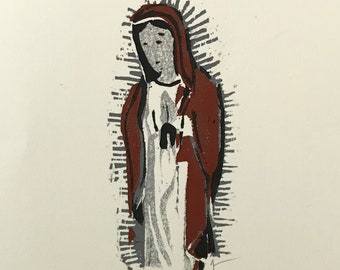 Lady of Guadalupe - Woodblock Print