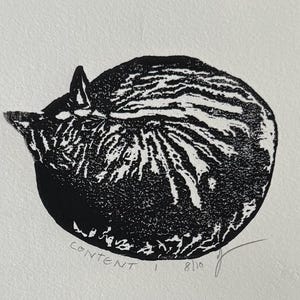 Content I - Original Handprinted Woodblock Print