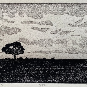 Clouds - Woodblock Print