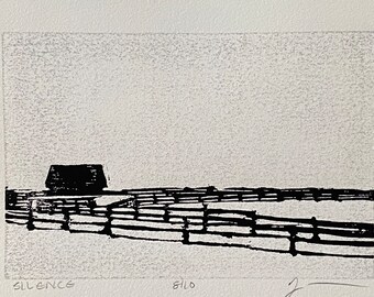 Silence - Original Handprinted Woodblock Print