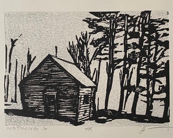 Noticing - Original Handprinted Woodblock Print
