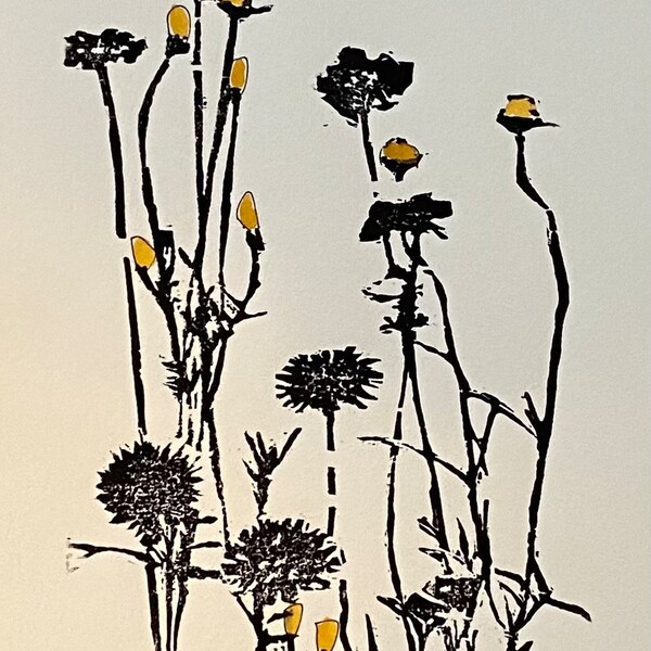 Wildflowers - Original Handprinted Woodblock Print