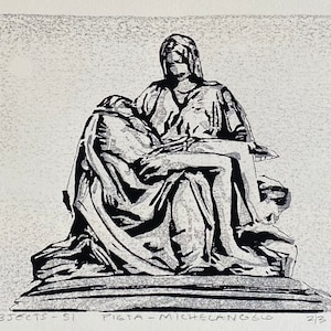 52 Objects - 51, Pieta (Michelangelo) - Woodblock Print