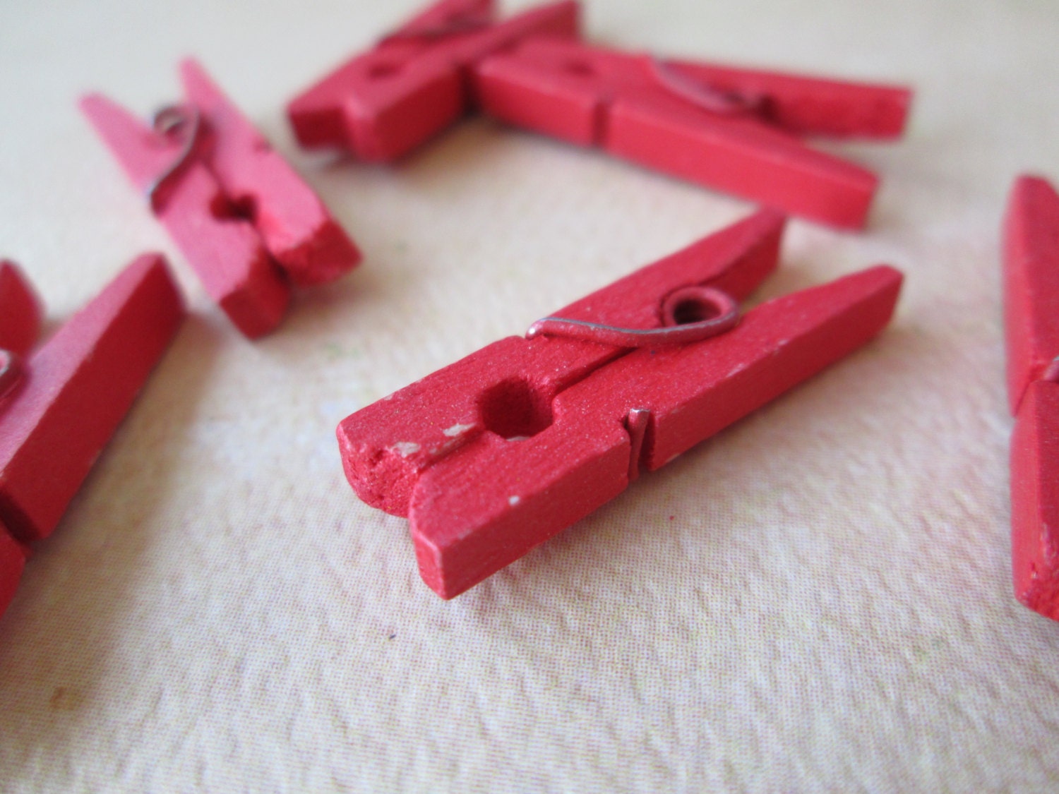 Red Clothespins 12pcs Mini Clothespins Red Mini Clothespins Etsy
