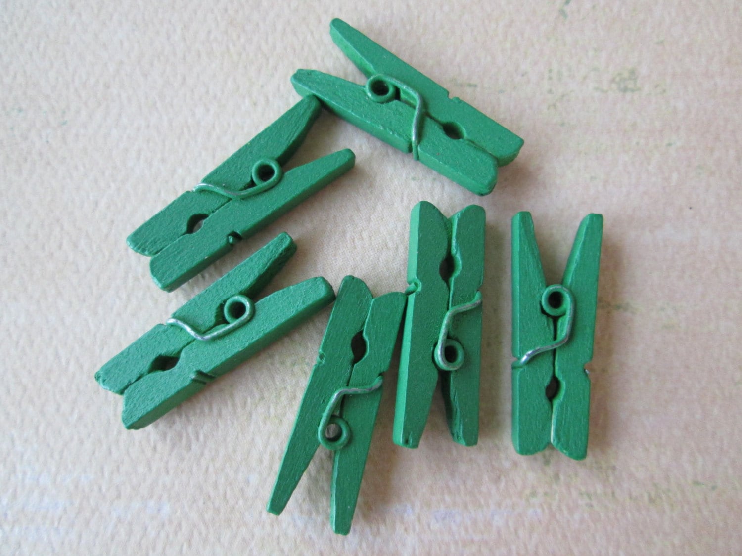 Mini Clothespins Green Wood Clothespins 12pcs Mini Etsy