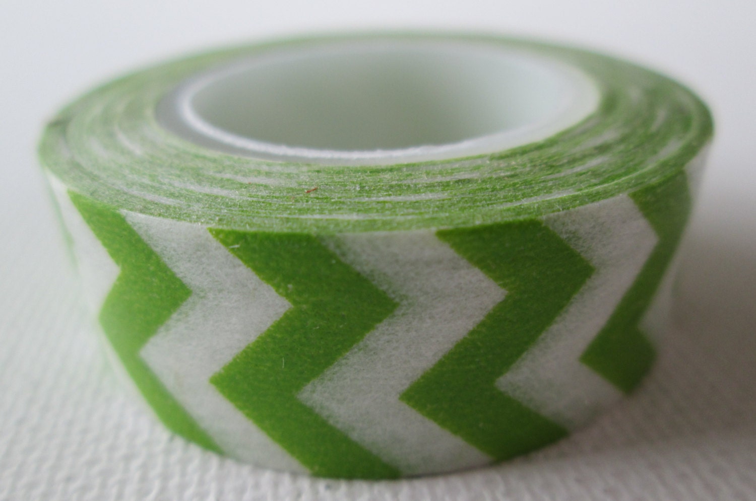 Chevron Washi Tape 1 Roll Green and White Washi Tape Etsy