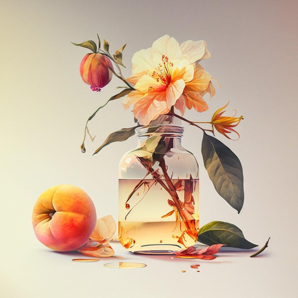 Melocotón Madreselva - Dulce, fresco, armonioso, floral y primaveral - Perfume, manteca corporal, perfume para el cabello, spray corporal, aceite corporal, bruma corporal
