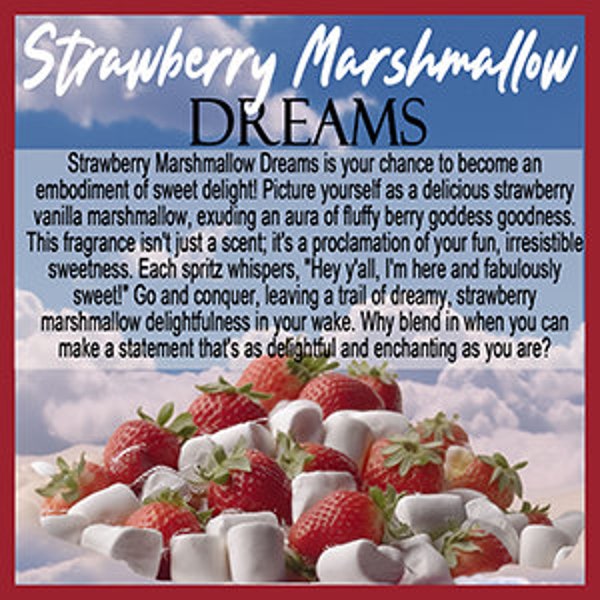 Strawberry Marshmallow Dreams - Fluffy Berry Goddess Goodness - Body Butter, Hair Perfume, Body Spray Body Mist, Body Oil, Perfume, Gourmand