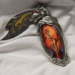 Franklin Mint - Boris Vallejo dragon / fantasy girl &quot;Mistress of Fire&quot; collectors knife (N0233)