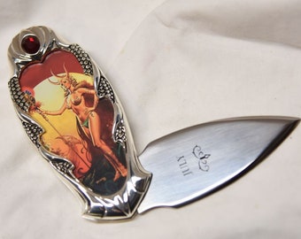 Franklin Mint - Boris Vallejo  mythical goddess fantasy girl collectors knife (N0135)