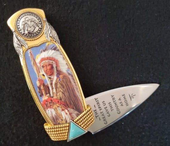 Chief Crazy Horse Collectors Knife (n0960_a) - Etsy