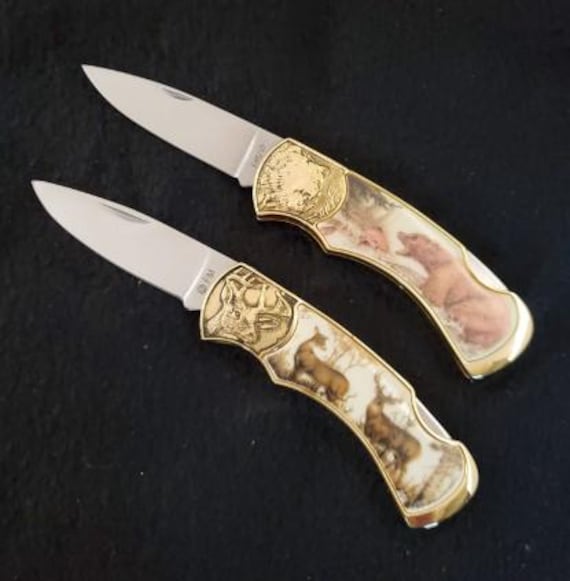 Grizzy Bear and Whitetail Buck Collectors Knives by the Franklin