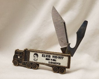 Vintage Elvis semi-truck collectors knife (N0624)