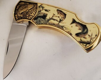 Rainbow Trout collectors knife by the Franklin Mint (N0764)