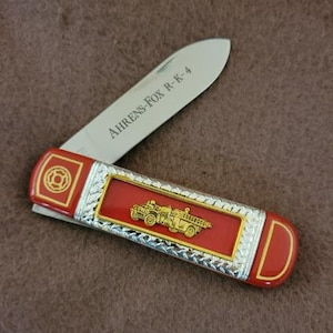 Vintage Firetruck Ahrens-fox R-K-4 Pumper Collectors Pocket Knife