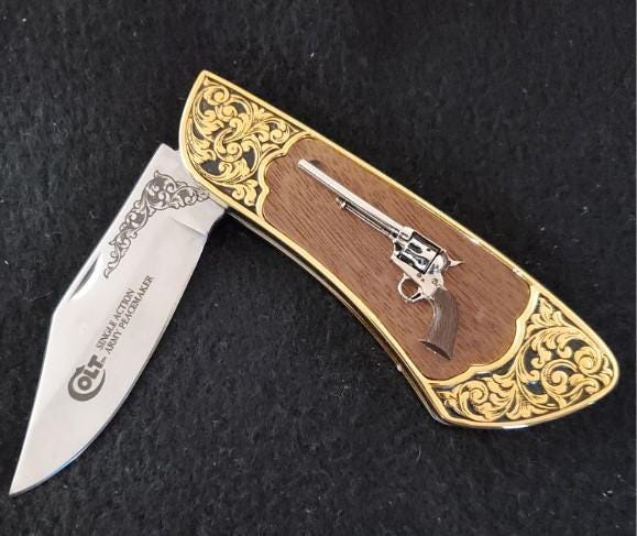 90年代 シンク・タンク A KNIFE AND A FORK CDシングル Colt Single Action Army Peacemaker Revolver Collectors Knife