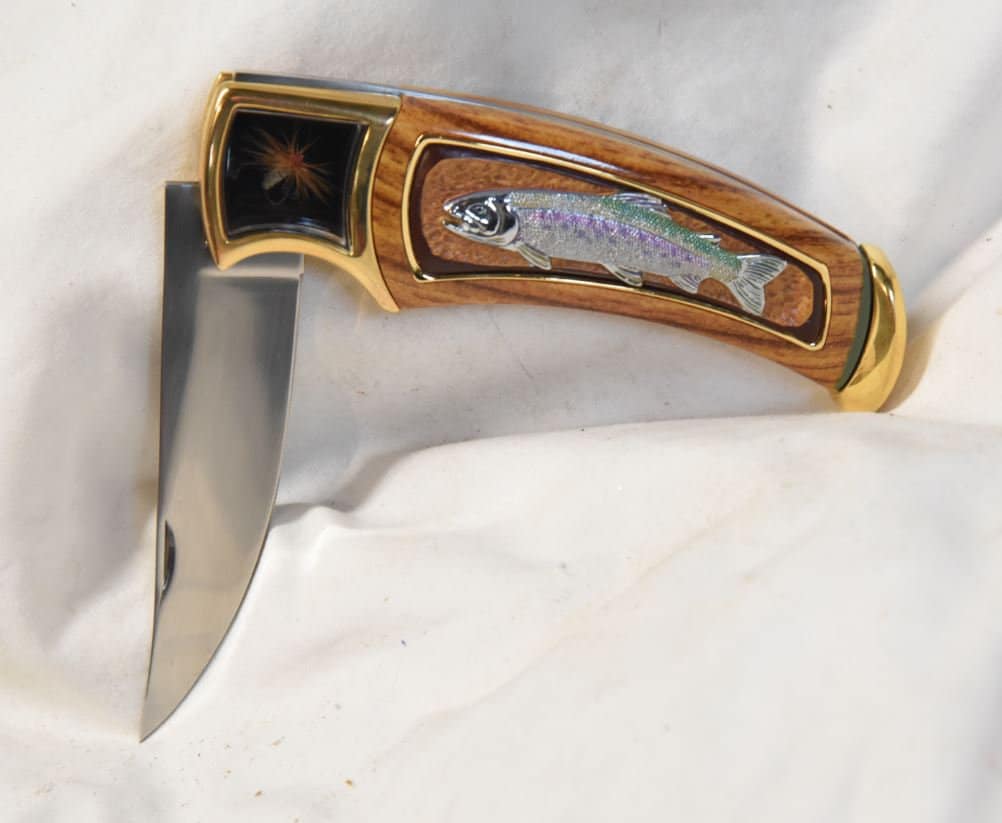 Rainbow Trout Fly Fishing Collectors Knife by the Franklin Mint