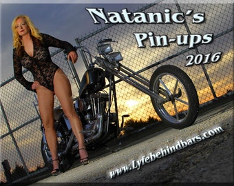 2016 Pin-up calendar featuring retro pin-up models on Vintage Motorcycles and Hot Rods