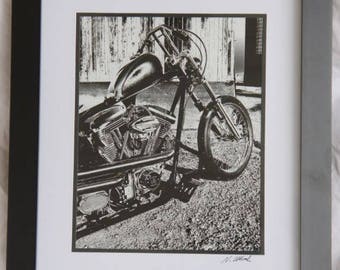 11x14 inch framed print of a customized Harley