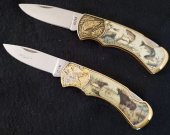 Rainbow Trout and Moose collectors knives by the Franklin Mint - Lot of 2 (N0919)