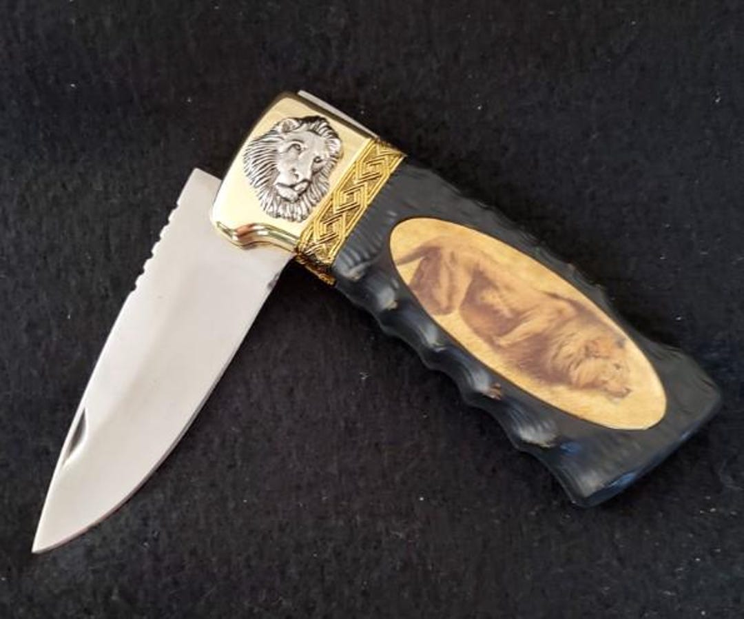 African Lion Collectors Knife by the Franklin Mint (N1060) - Etsy