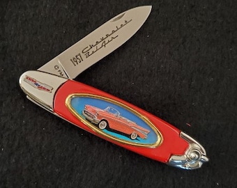 1957 Chevy BelAir Convertible - Franklin Mint collector knife  (N0921)