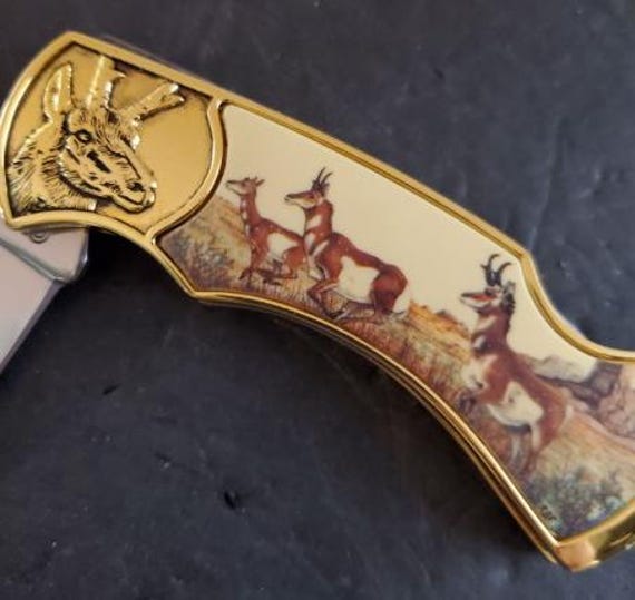 Pronghorn Antelope Collectors Knife by the Franklin Mint (N2150