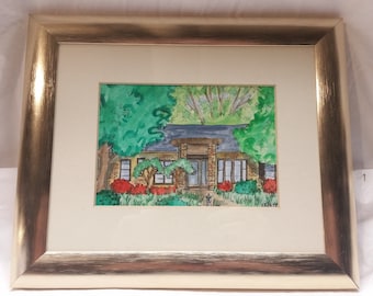 Artist - E. Roth - Original framed watercolor painting.
