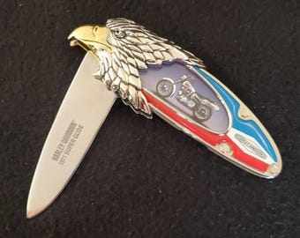 1944年 米国初日カバー 額装 Franklin Mint系 汽車銀色 1971 Harley Davidson Super Glide - Collector's Knife by the