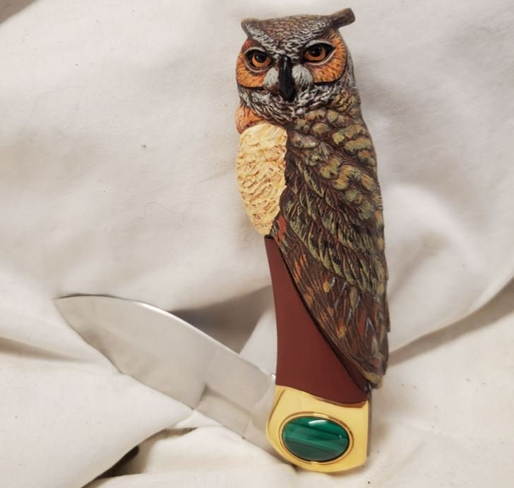 ホーンドアウル Great Horned Owl Collectors Knife by the Franklin Mint