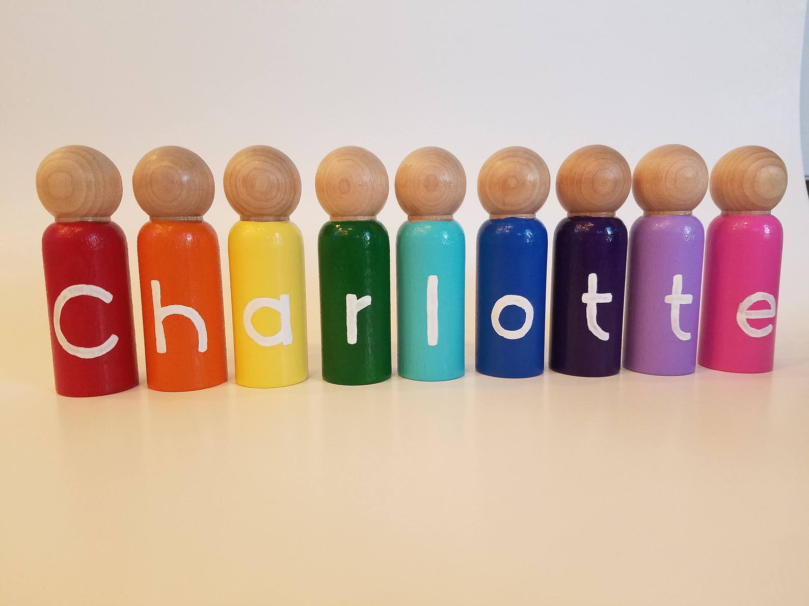 Personalized Name Peg Doll // Montessori Name Dolls// Wooden Etsy