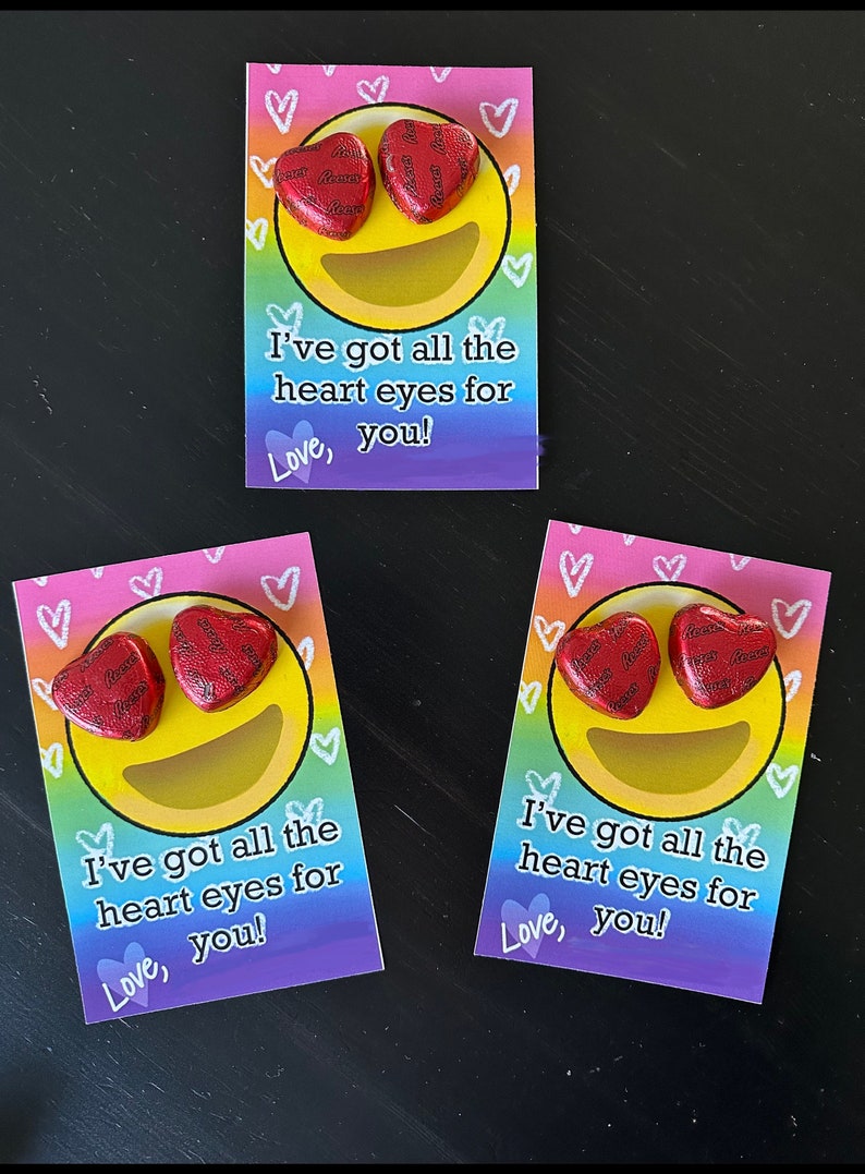 Heart Eye Emoji Printable Valentine Emoji Valentine Printable Tween Valentine Printable