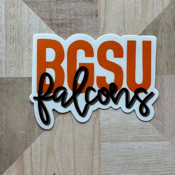 Bowling Green State University waterproof, weatherproof, dishwasher safe sticker, BGSU Sticker, Bowling Green Falcon sticker