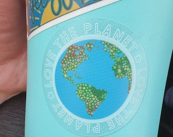 Clear Earth Day Sticker, Waterproof Vinyl Decal