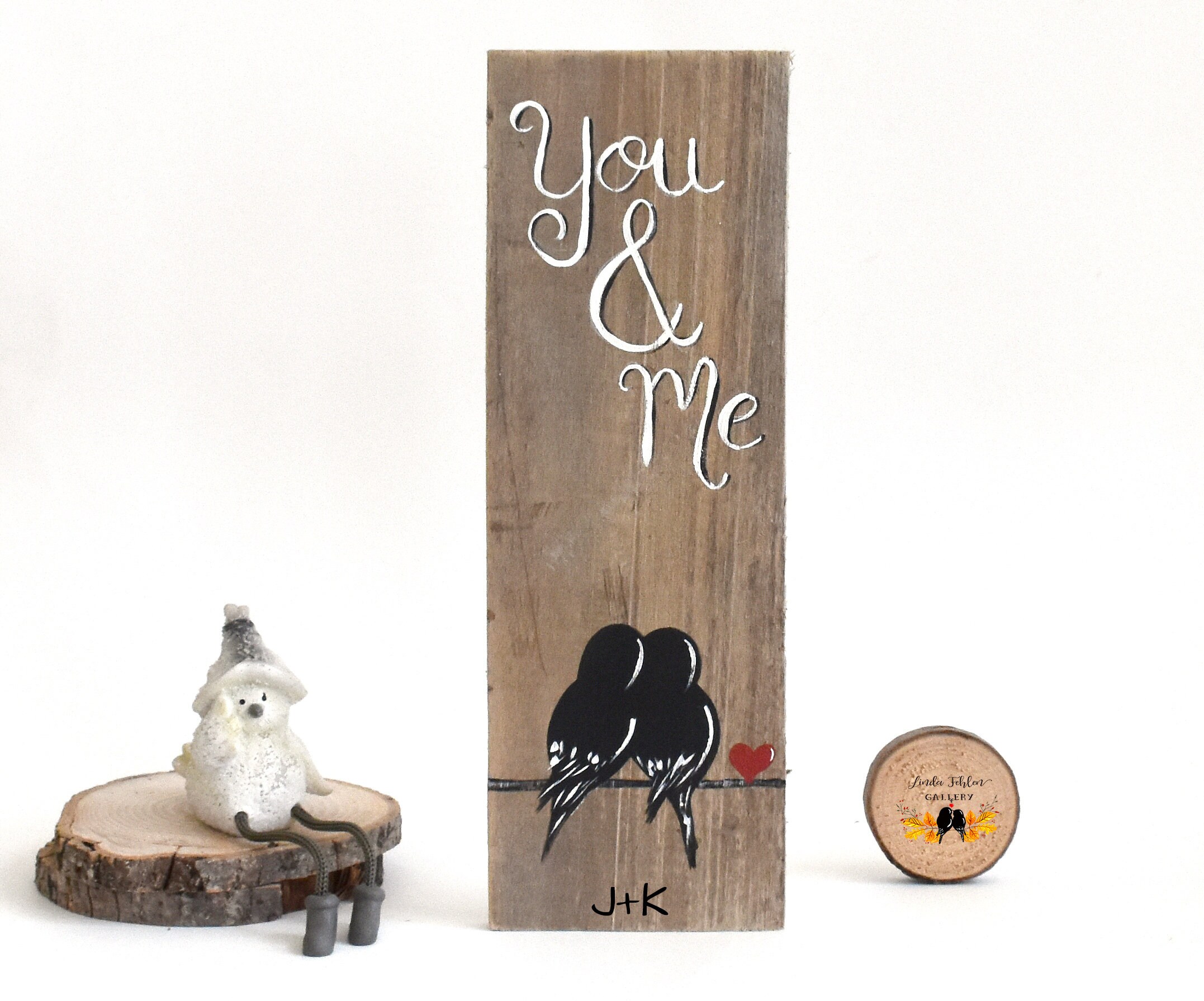 Painted Wooden Sign Pairs Together Romantic