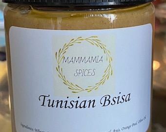 Traditional Tunisian Bsisa / Jewish Bsisa/ Healthy Wheat, Lentil, Chickpeas with Olive Oil and sugar. Paste/spread 11 oz