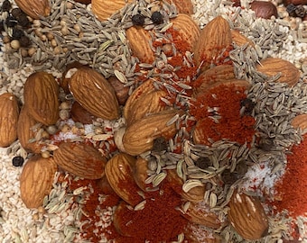 Egyptian Dukkah/Duqqa/ Egyptian Condiment/ Egyptian Spices and Nuts Mixture 3 Oz