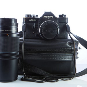 Film Camera  Mamiya NC1000s. SLR Camera with Mamiya-Sekor CS 1:1.7 f=50mm and 3.5F 200mm Lenses. Vintage Camera.Working Film Camera.