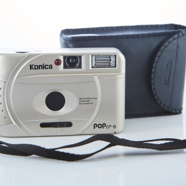 Film Camera Konica Pop EF-5. Vintage Camera Konica Pop. Point and Shot Camera. Working Film Camera.