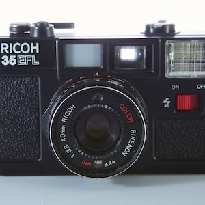 Vintage Camera Ricoh. Film camera Ricoh 35EFL. Camera for lomography. Working Film Camera. 35mm film camera.
