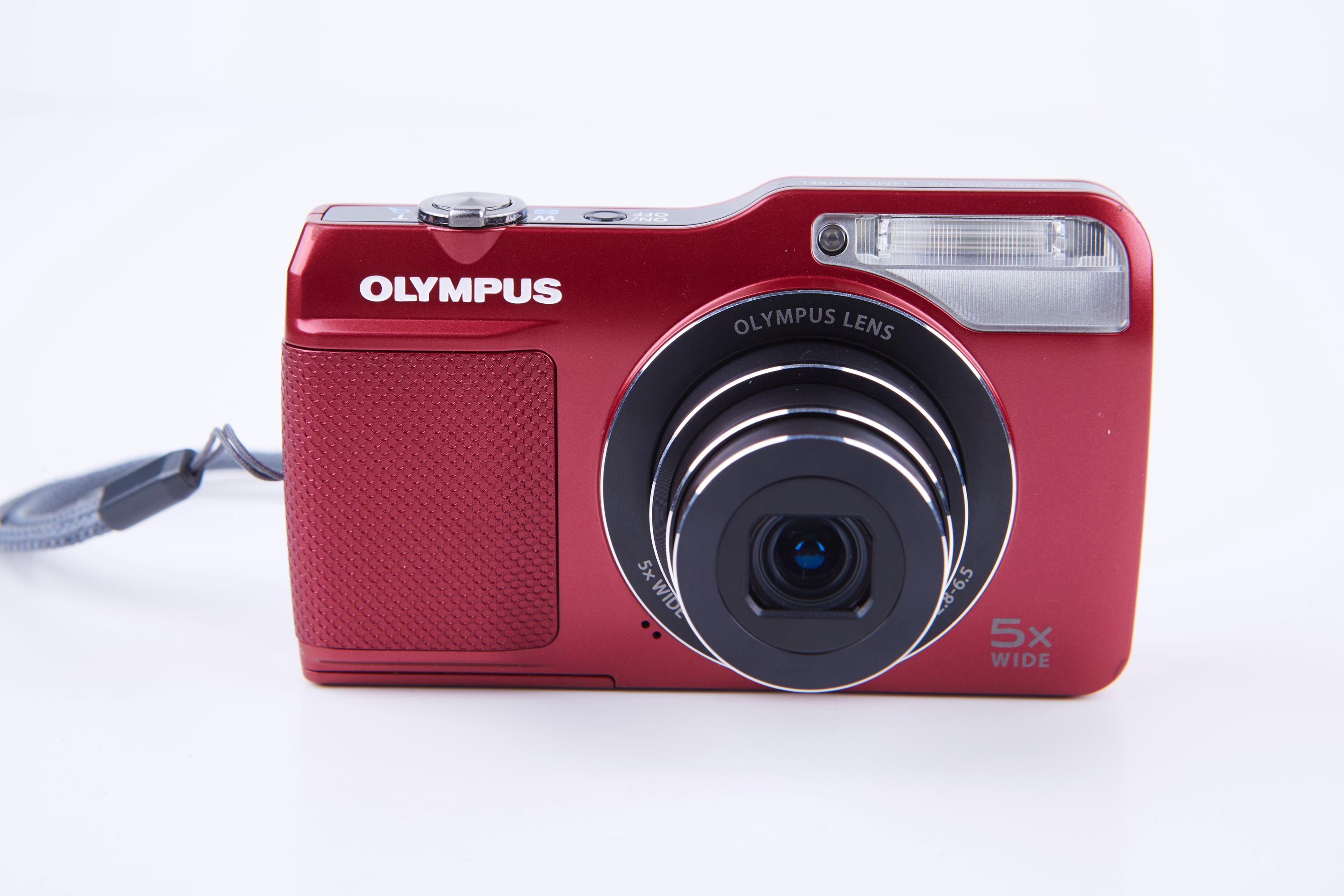 Olympus VG-170 Digital Camera: 14MP, 5X Zoom, Red, With