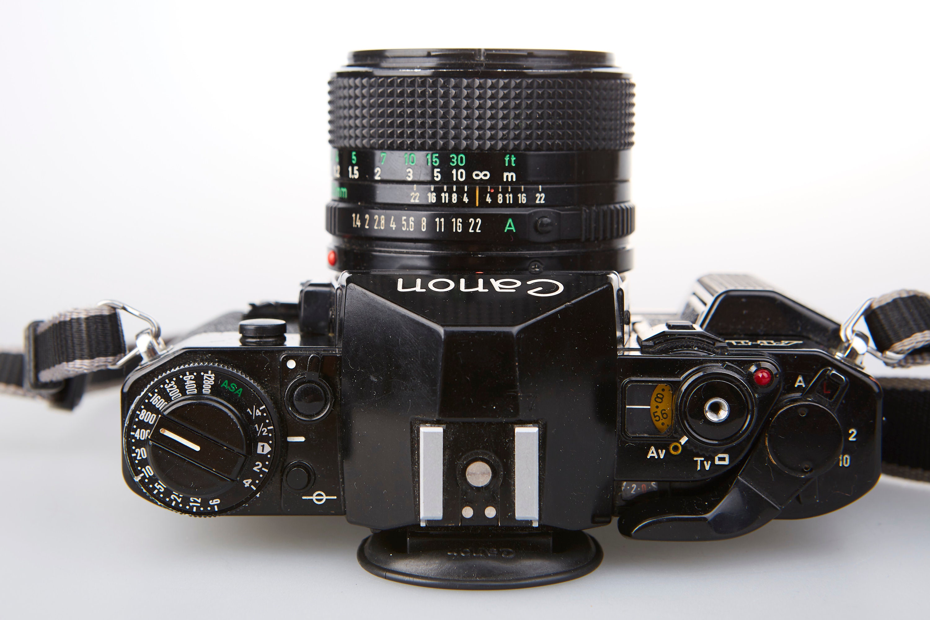 Film Camera Canon A-1. Lens Canon FD 50mm 1:1,4. Working