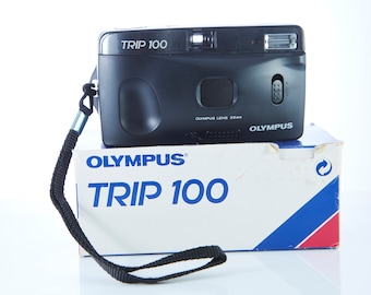 Olympus Trip 100 Film Camera: 35mm Point and Shoot, with Box & Strap