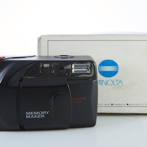 Film Camera Minolta Memory Maker. 35 mm Film Camera Minolta. Point and Shot Camera. Working Film Camera.