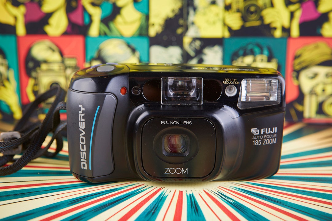 Vintage Camera Fuji. Film Camera Discovery Zoom 185. 35 Mm Film Camera