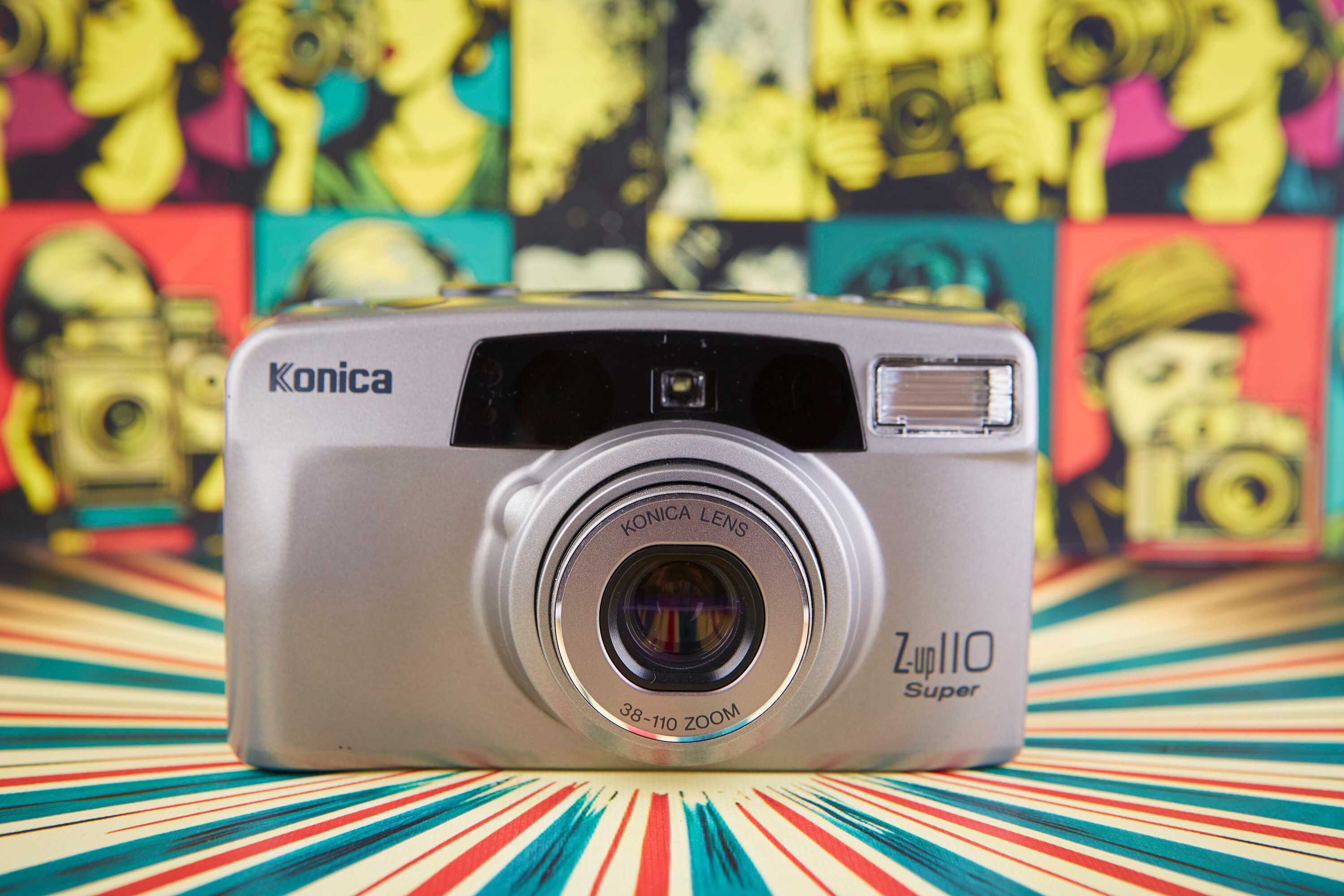 Konica Z-up 110 Super: 35mm Point and Shoot Film Camera With Case